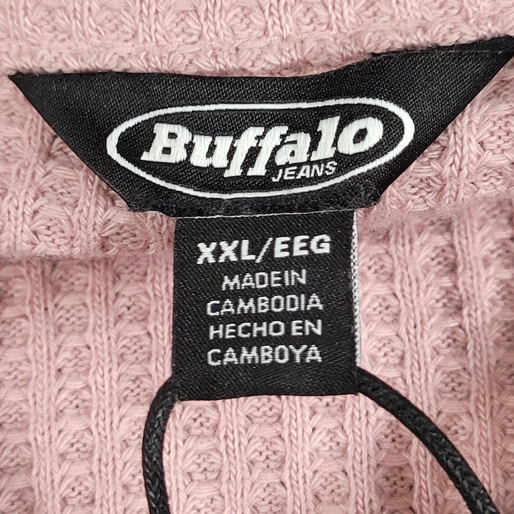Buffalo David Bitton Womens XXL Waffle Knit Button Up Midday Rose Shirt NWT - Picture 2 of 7